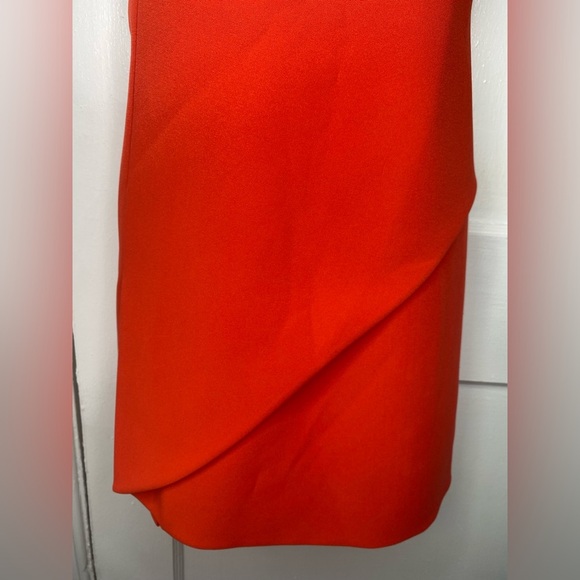 BCBGMAXAZRIA Revolve Linzee Red Orange Strappy Dress With Netting - Picture 5 of 10